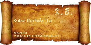 Kuba Borbála névjegykártya